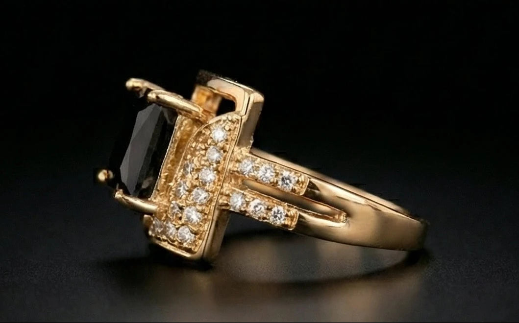 Imperial Gold-Plated Crystal Frame Ring