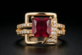 Imperial Gold-Plated Crystal Frame Ring