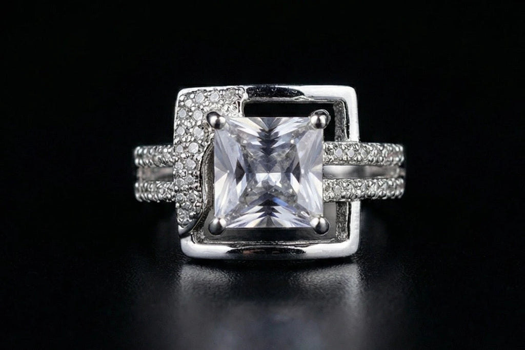 Imperial Gold-Plated Crystal Frame Ring