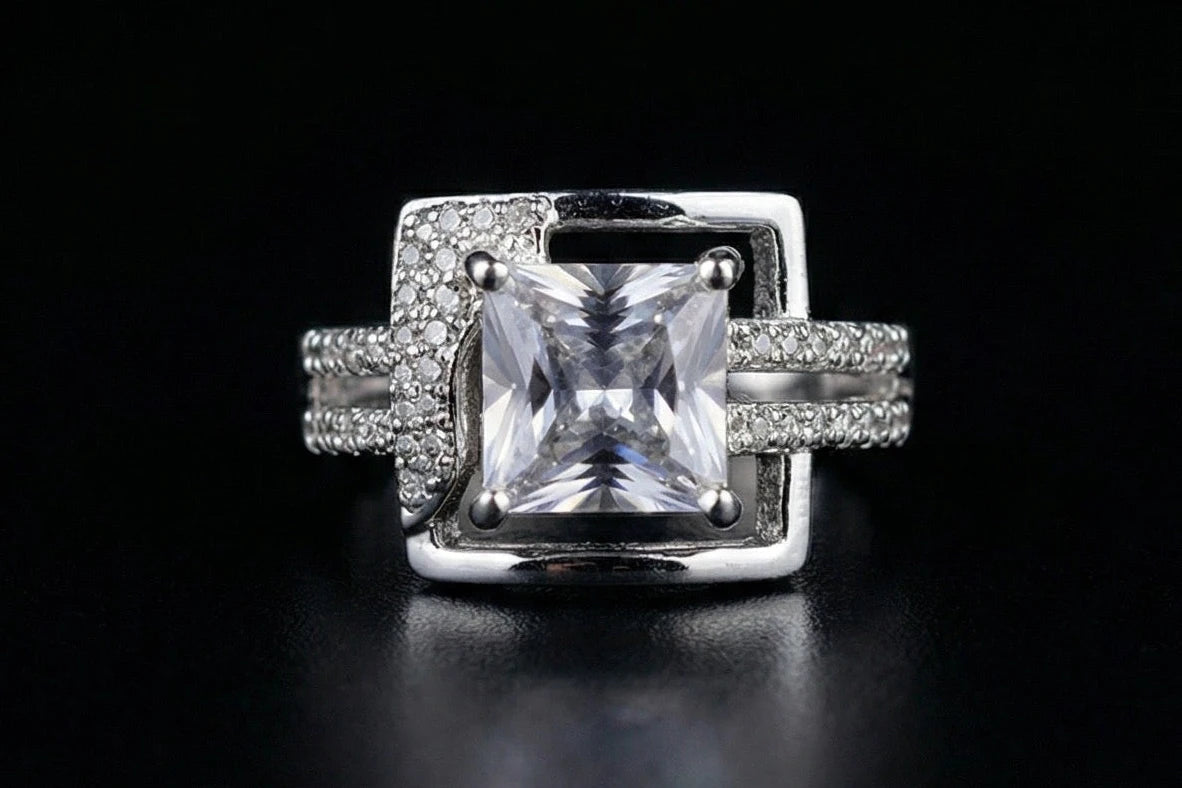 Imperial Gold-Plated Crystal Frame Ring