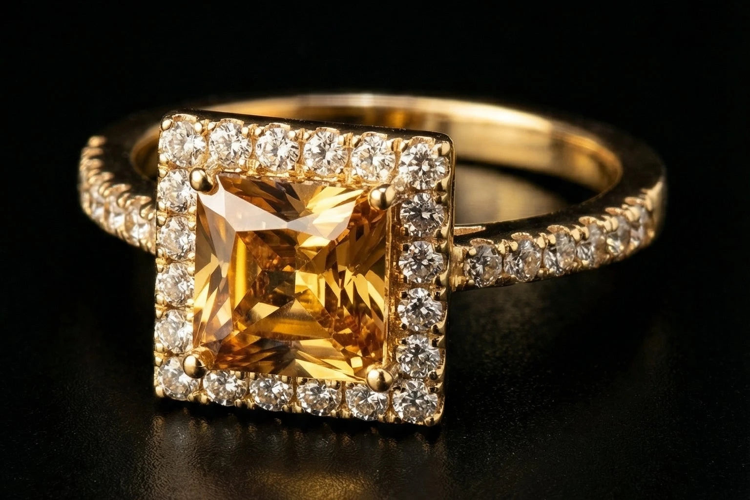 Princess Cutt Halo Ring