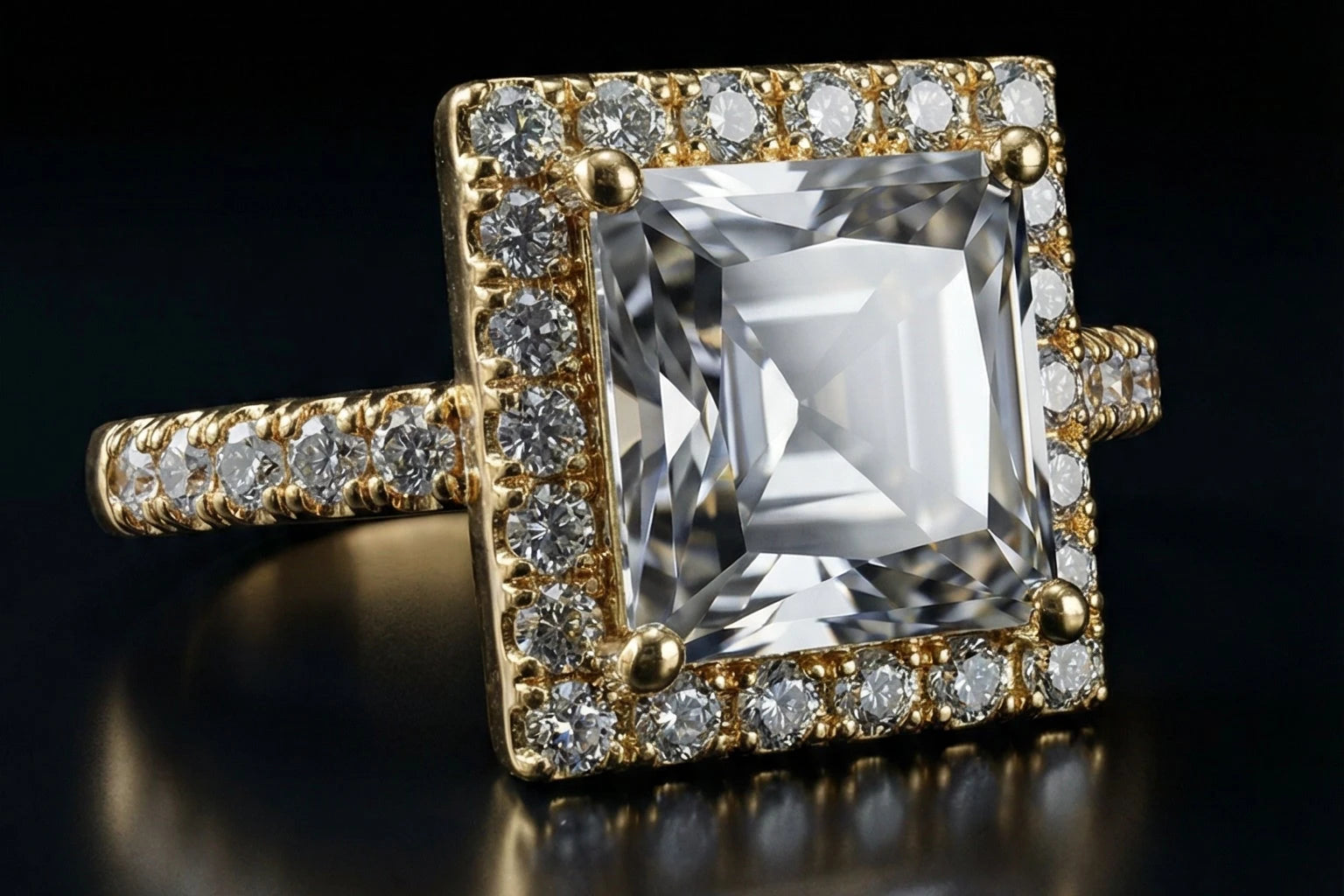 Princess Cutt Halo Ring